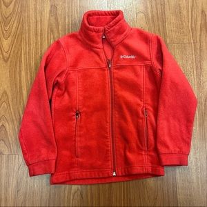 Columbia youth red fleece jacket